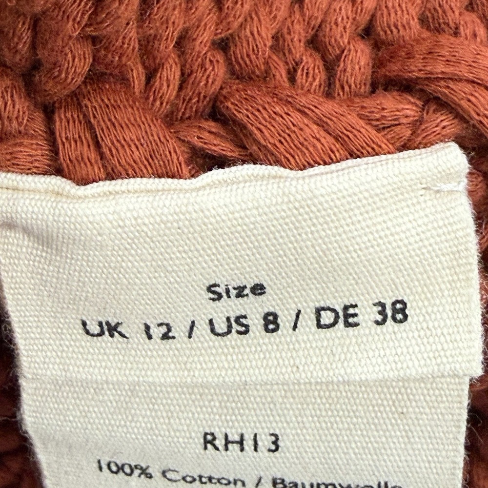 Poetry Womens 8 Chunky 100% Cotton Knit Sweater Rust Orange Long Sleeve Pullover - Picture 9 of 12